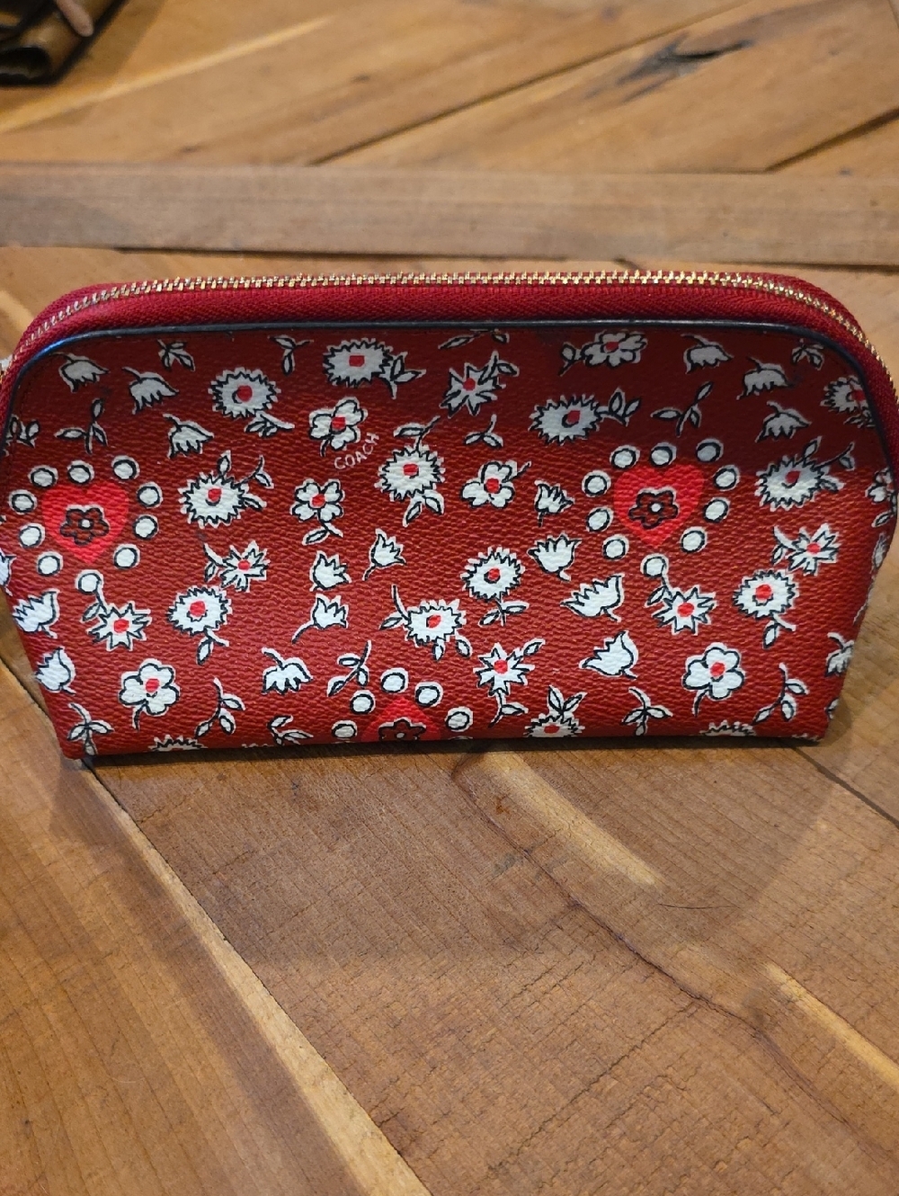 Coach floral cosmetic pouch